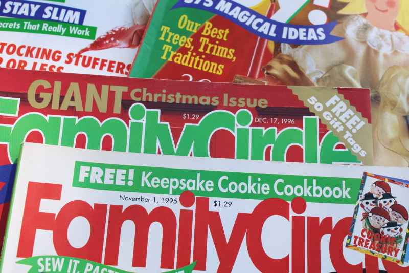 photo of 1990s vintage Family Circle Christmas magazines lot, baking, holiday recipes, ads!  #3